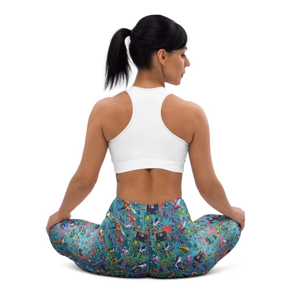 Circuit Menagerie on Yoga Leggings — Back waist
