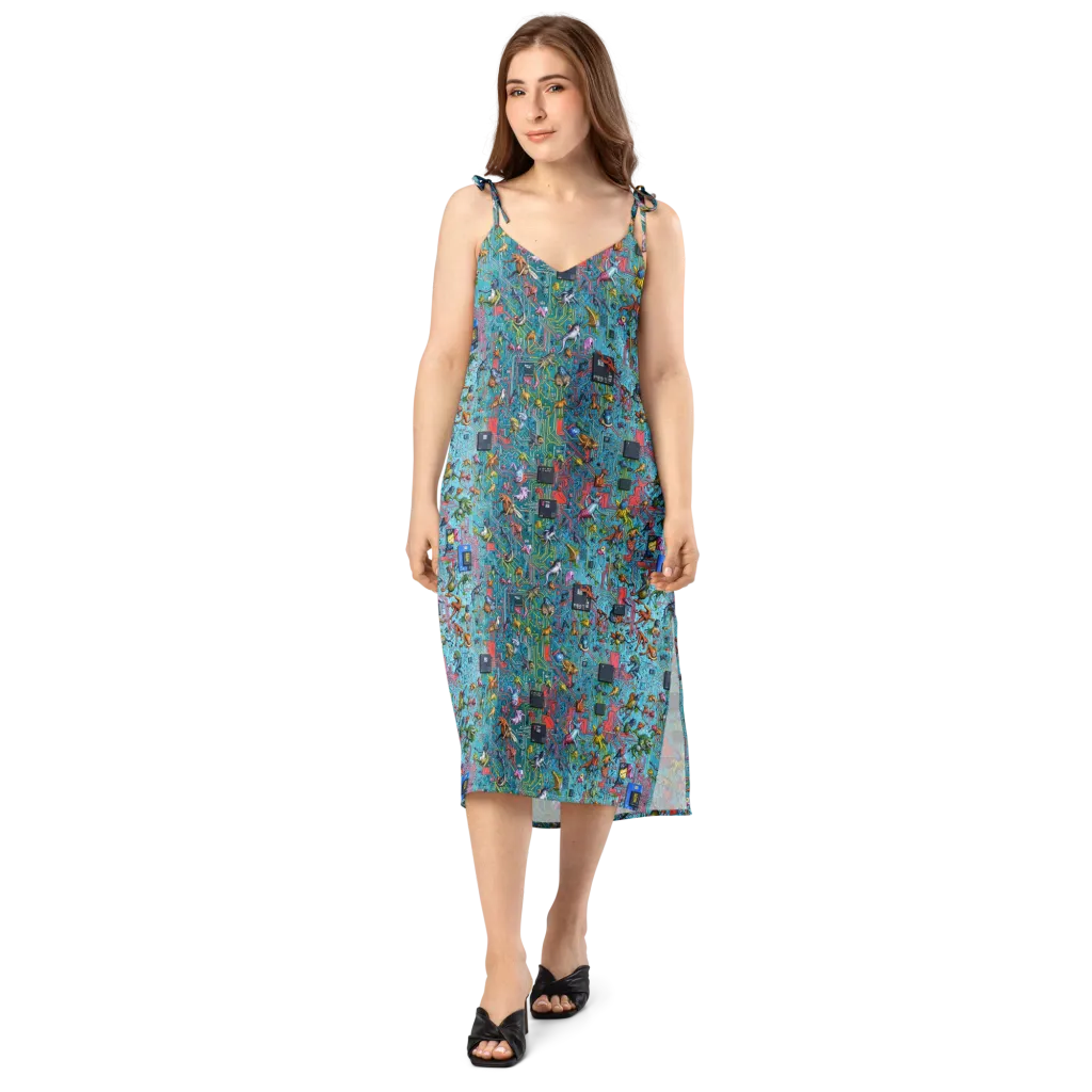 Circuit Menagerie on Slip Dress — Front