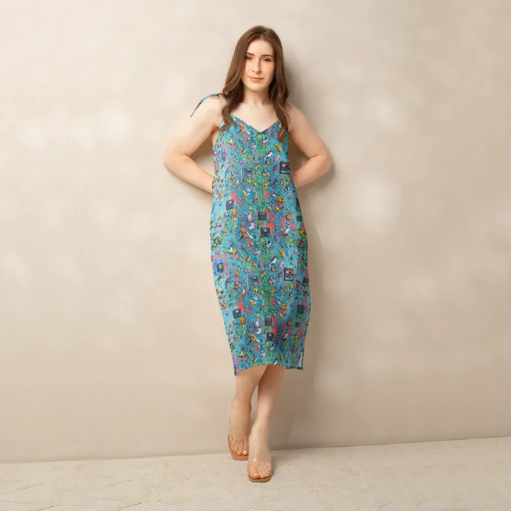 Circuit Menagerie on Slip Dress — Back print