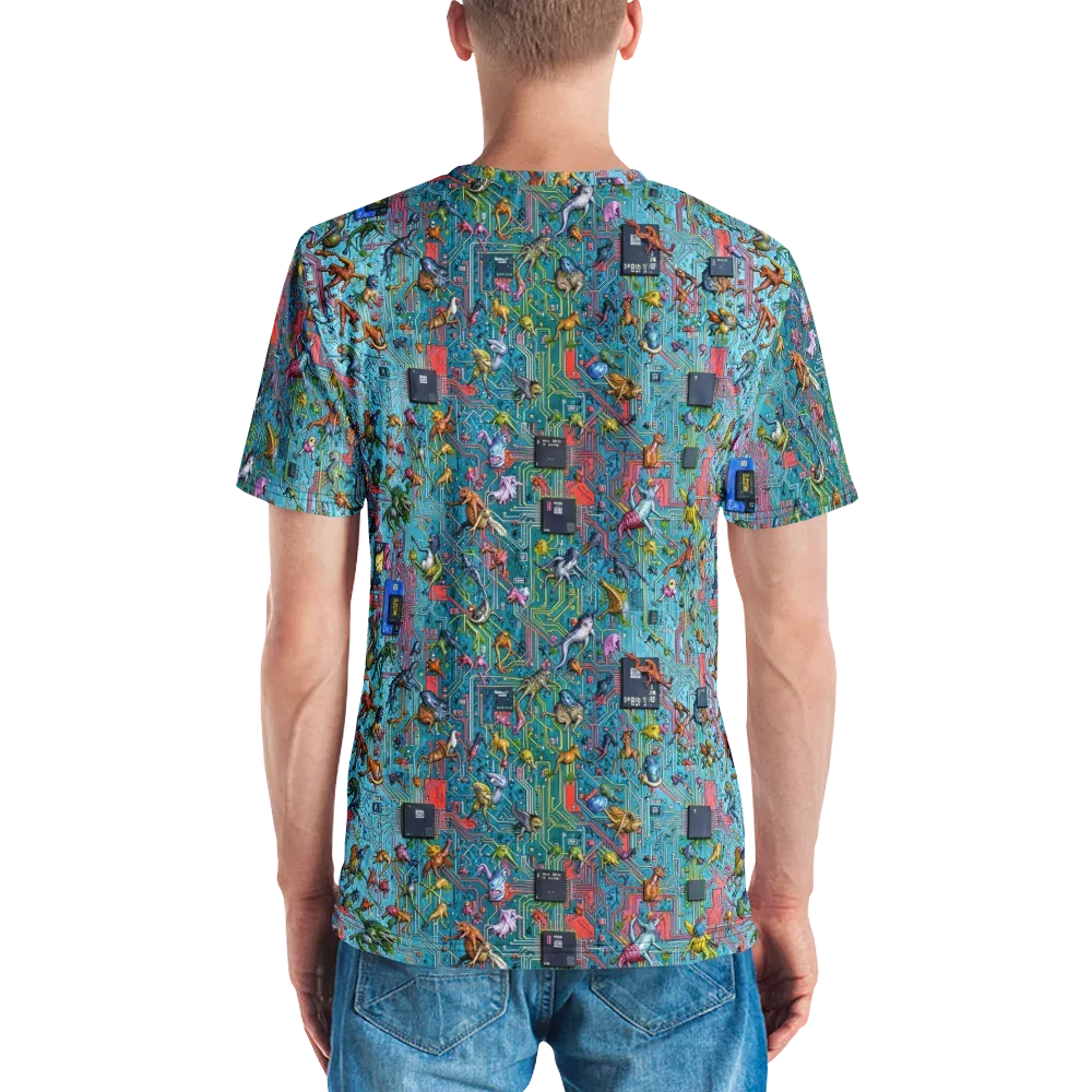 Circuit Menagerie on Men's Crew Neck T-Shirt — Back