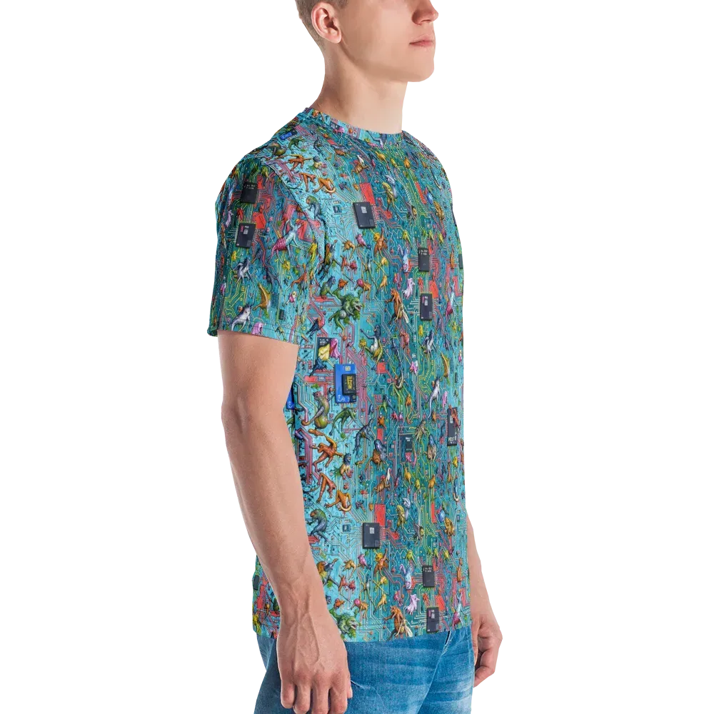 Circuit Menagerie on Men's Crew Neck T-Shirt — Right