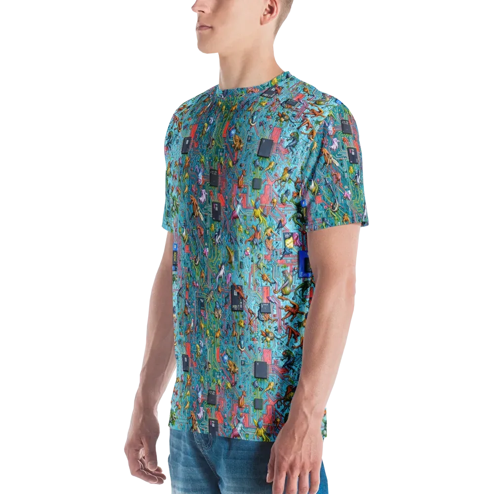 Circuit Menagerie on Men's Crew Neck T-Shirt — Left