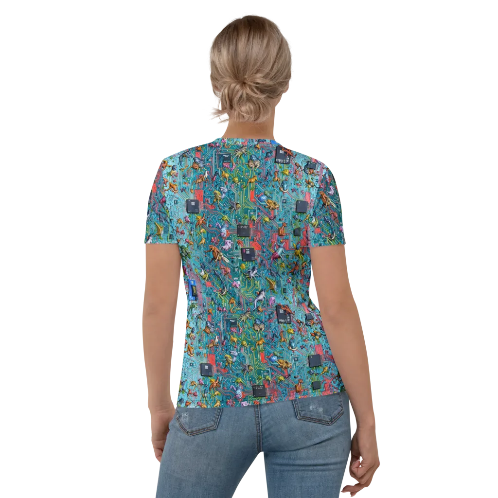 Circuit Menagerie on Women's Crew Neck T-Shirt — Back