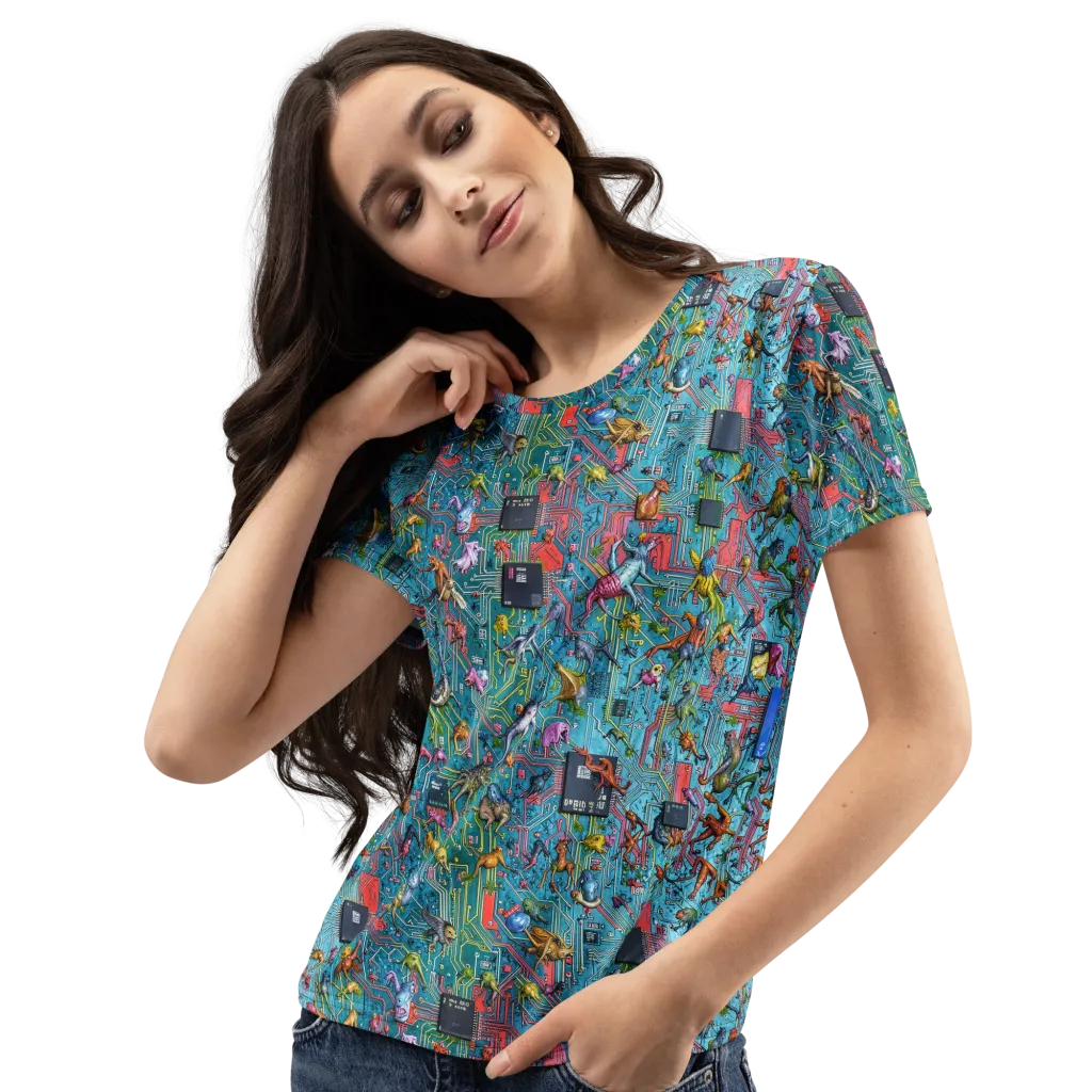 Circuit Menagerie on Women's Crew Neck T-Shirt — Print file