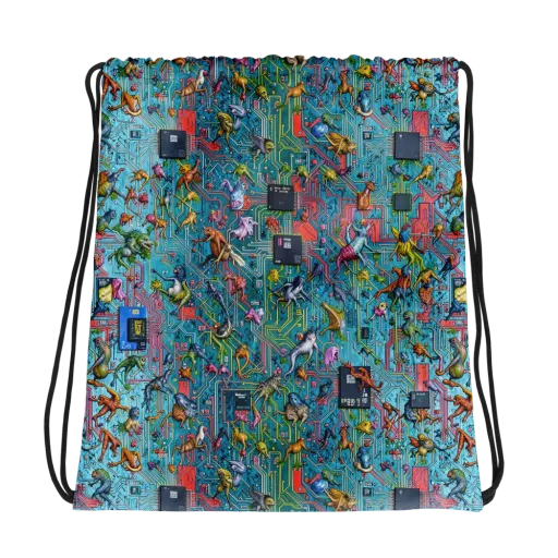 Circuit Menagerie on a Drawstring Bag