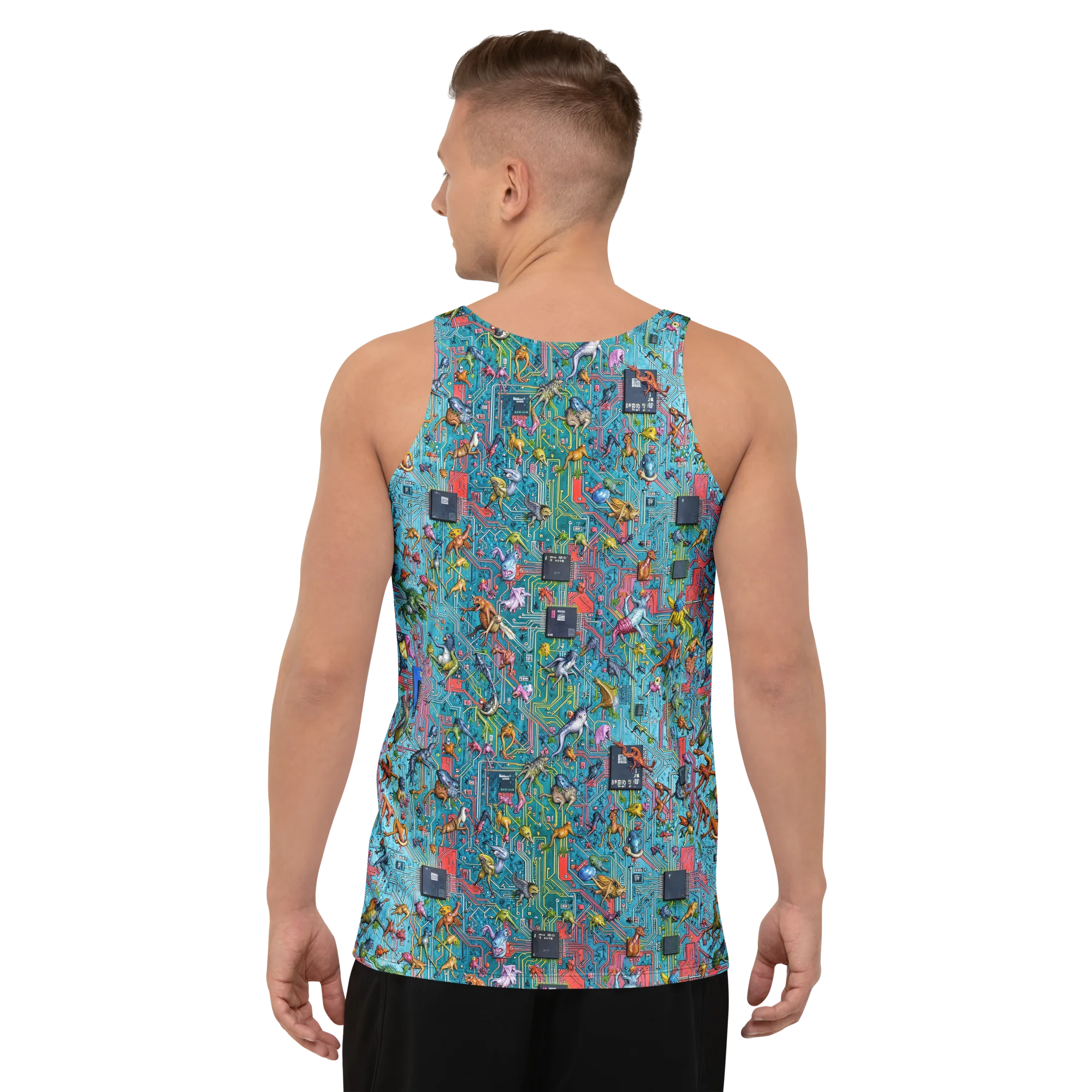 Circuit Menagerie on Men's Tank Top — Back print