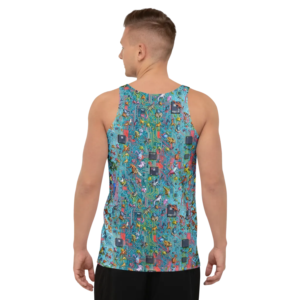 Circuit Menagerie on Men's Tank Top — Back print