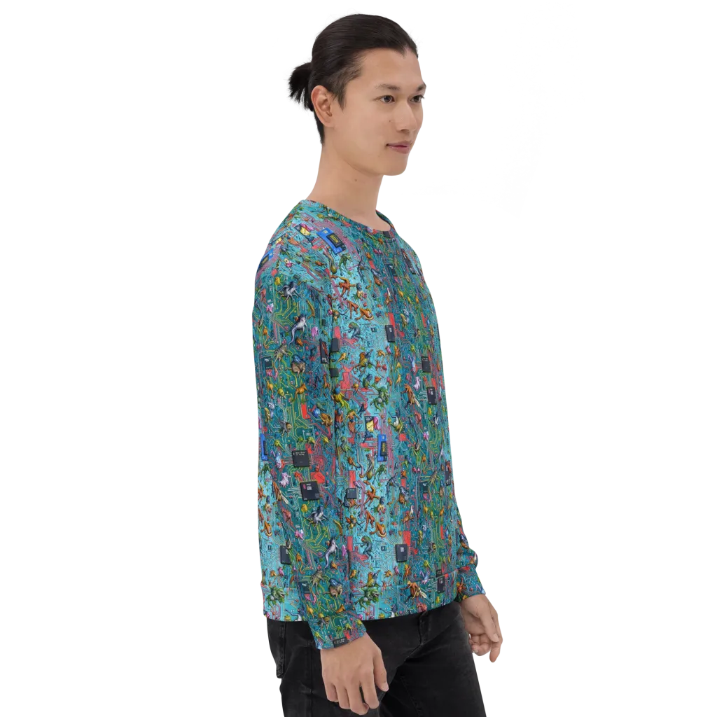 Circuit Menagerie on Sweatshirt — Right sleeve