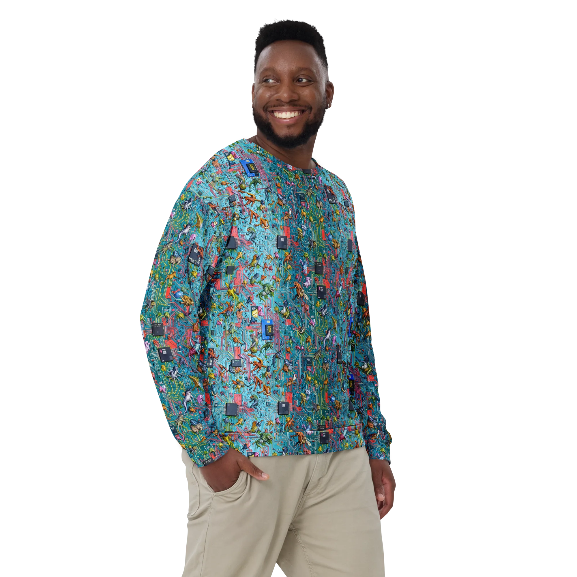 Circuit Menagerie on Sweatshirt — Front print