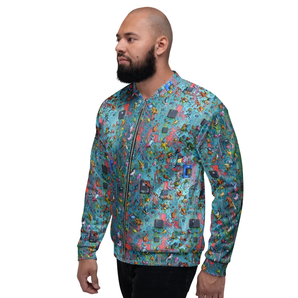 Circuit Menagerie on Bomber Jacket — Left