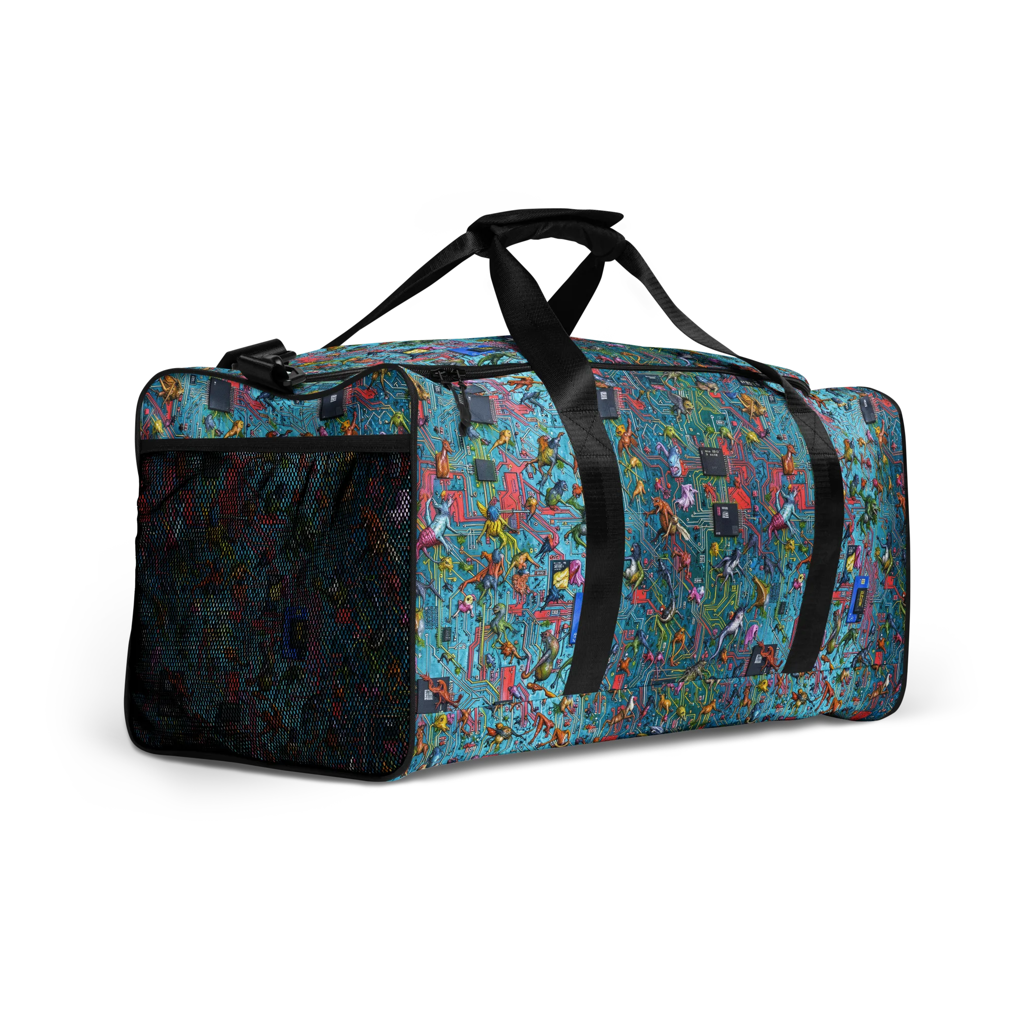 Circuit Menagerie on Duffle Bag — Front print