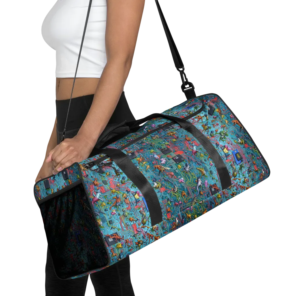 Circuit Menagerie on Duffle Bag — Front