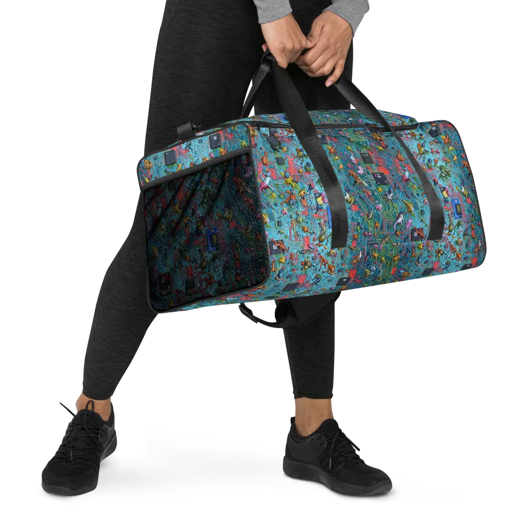 Circuit Menagerie on Duffle Bag — Right Front