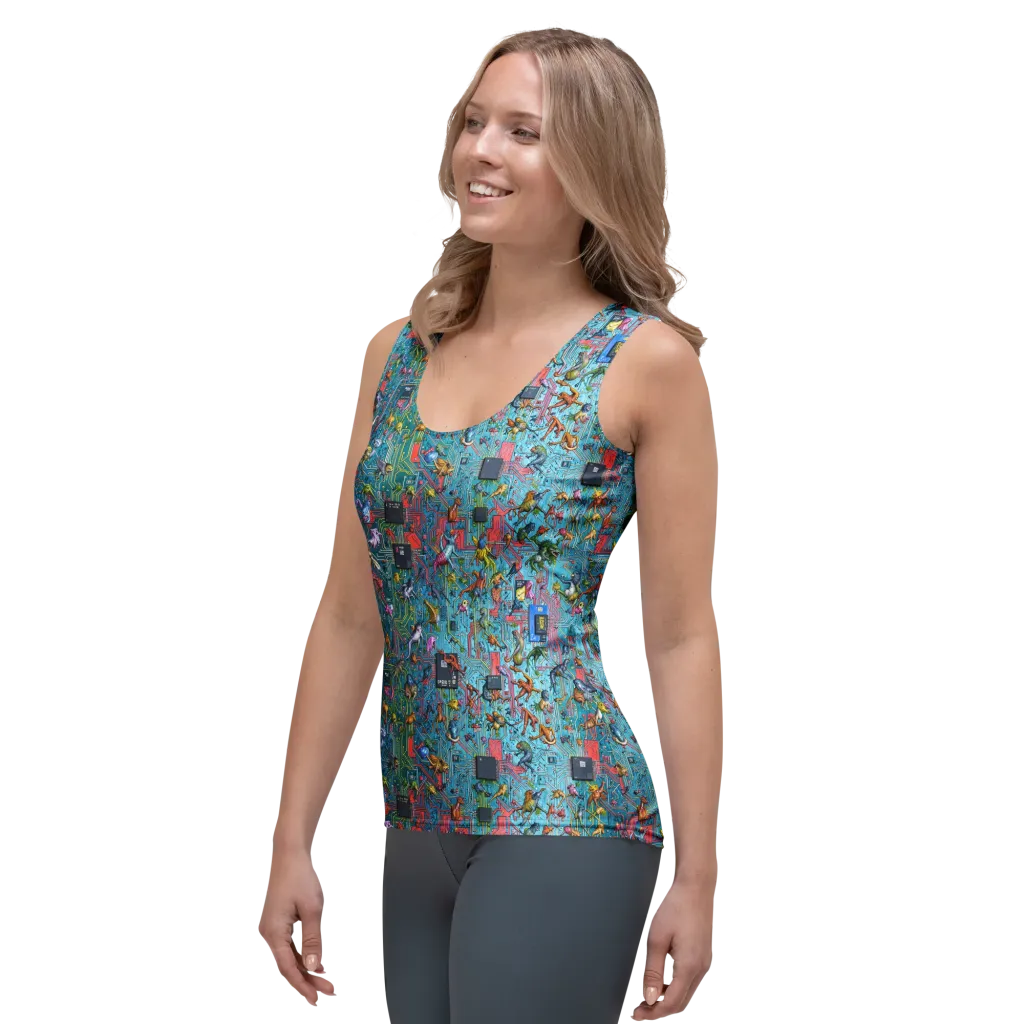 Circuit Menagerie on Women's Tank Top — Left Front