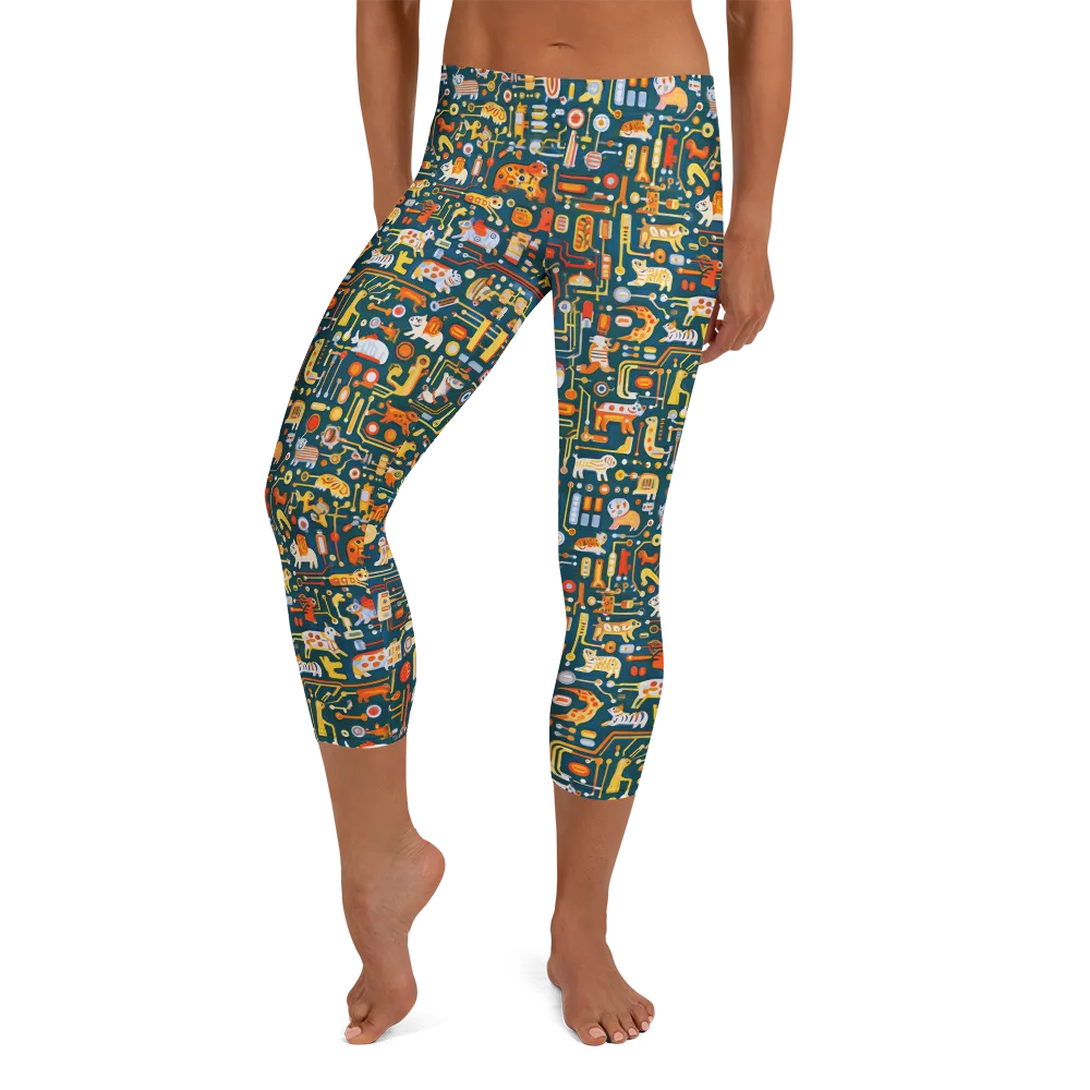 Circuit Critters on Capri Leggings — Front