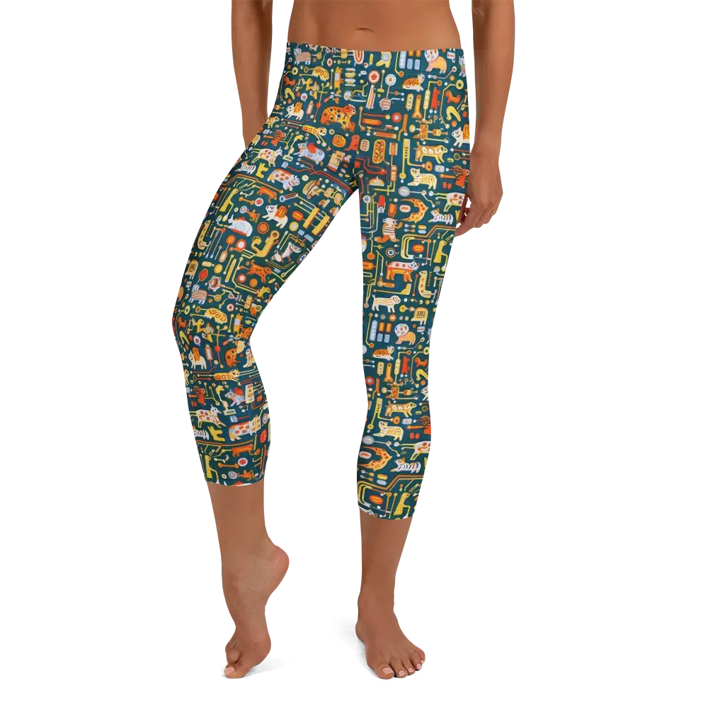 Circuit Critters on Capri Leggings — Front