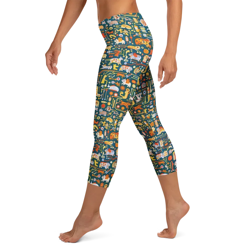 Circuit Critters on Capri Leggings — Left