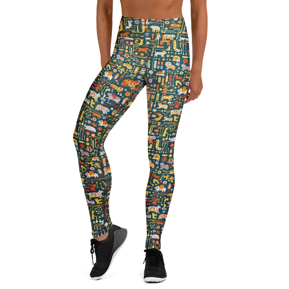 Circuit Critters on Yoga Leggings — Front