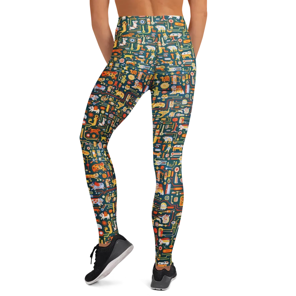 Circuit Critters on Yoga Leggings — Back