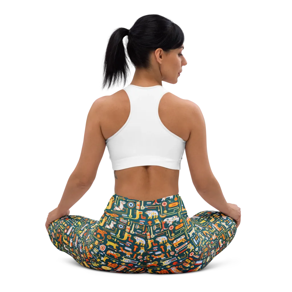 Circuit Critters on Yoga Leggings — Back waist