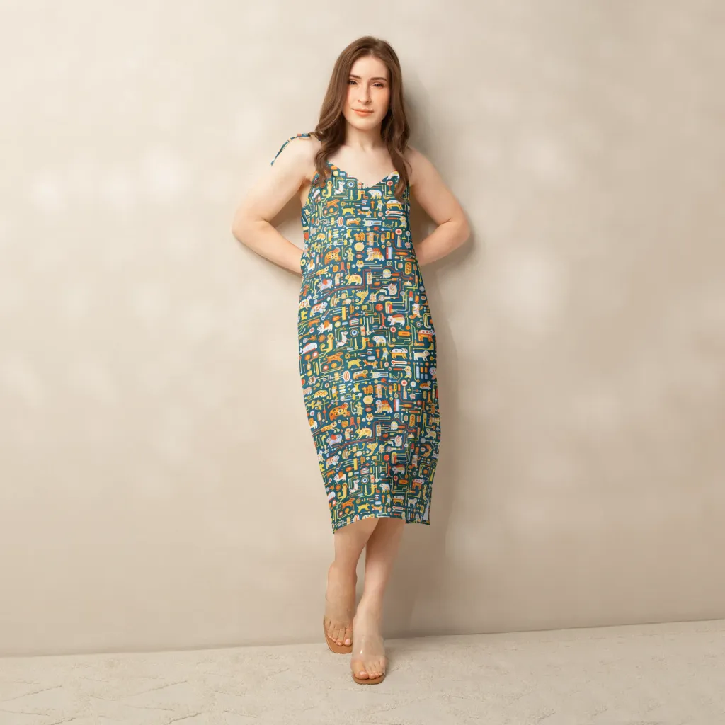 Circuit Critters on Slip Dress — Back print