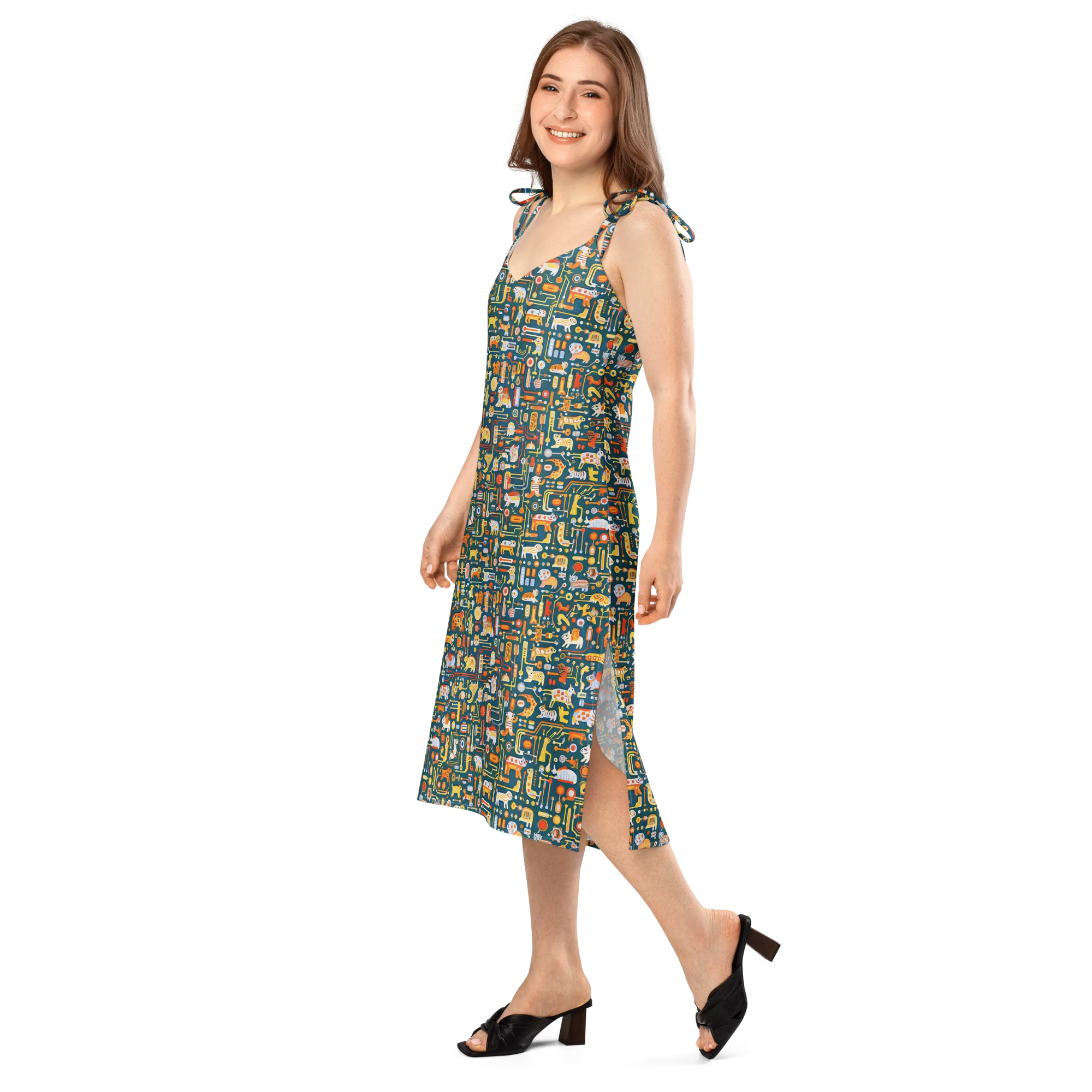 Circuit Critters on Slip Dress — Left Front