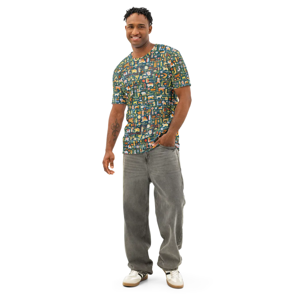 Circuit Critters on Men's Cotton Crew Neck T-Shirt — Front