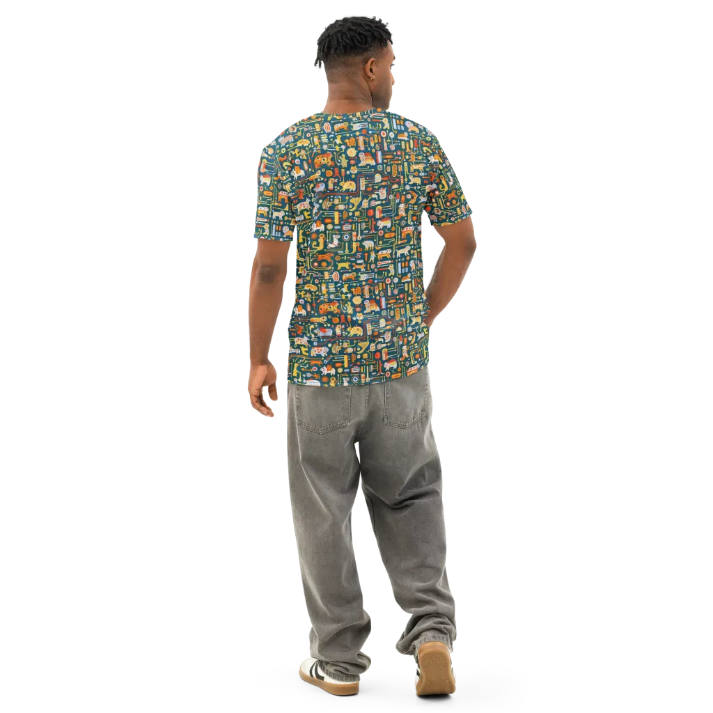Circuit Critters on Men's Cotton Crew Neck T-Shirt — Back