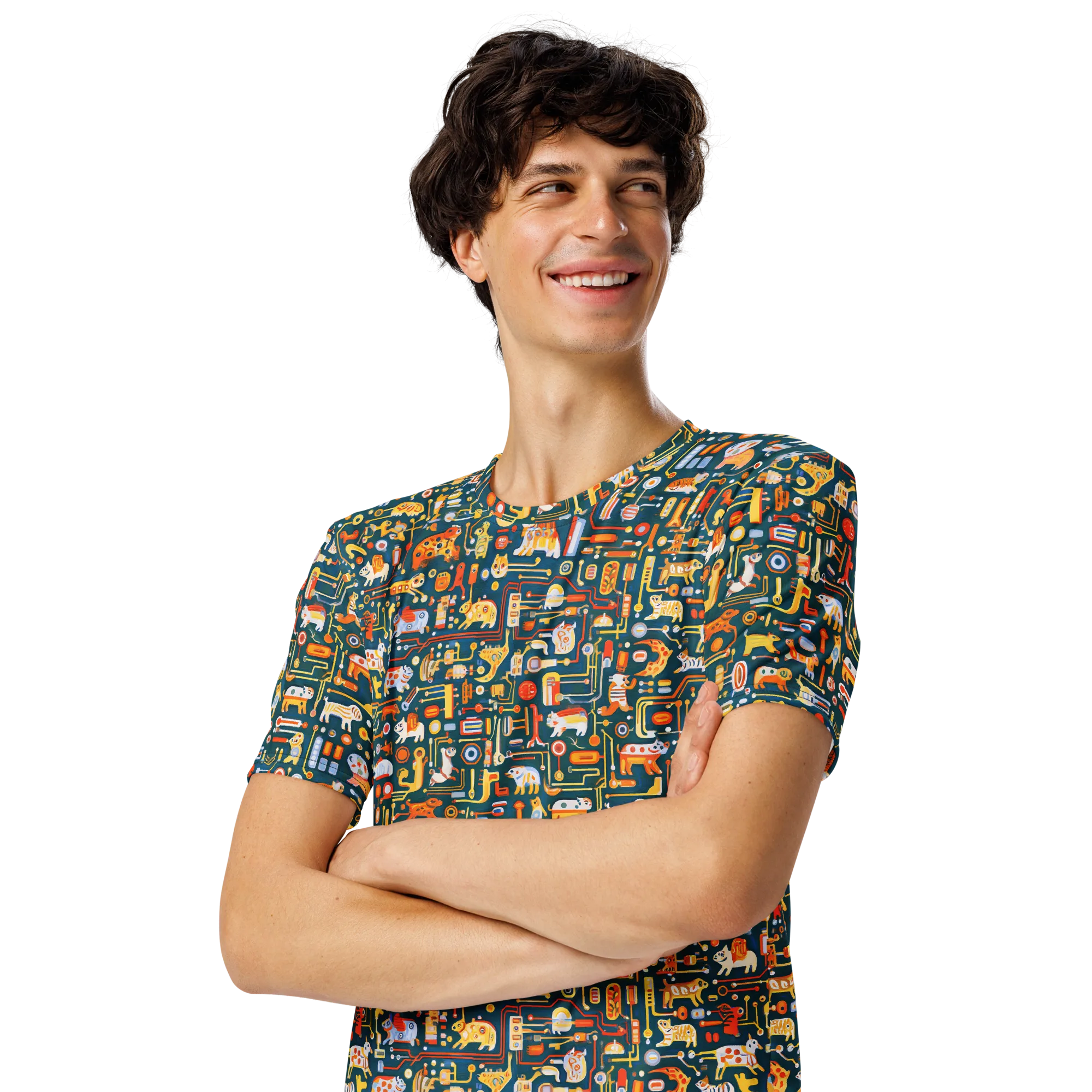 Circuit Critters on Men's Crew Neck T-Shirt — Front print