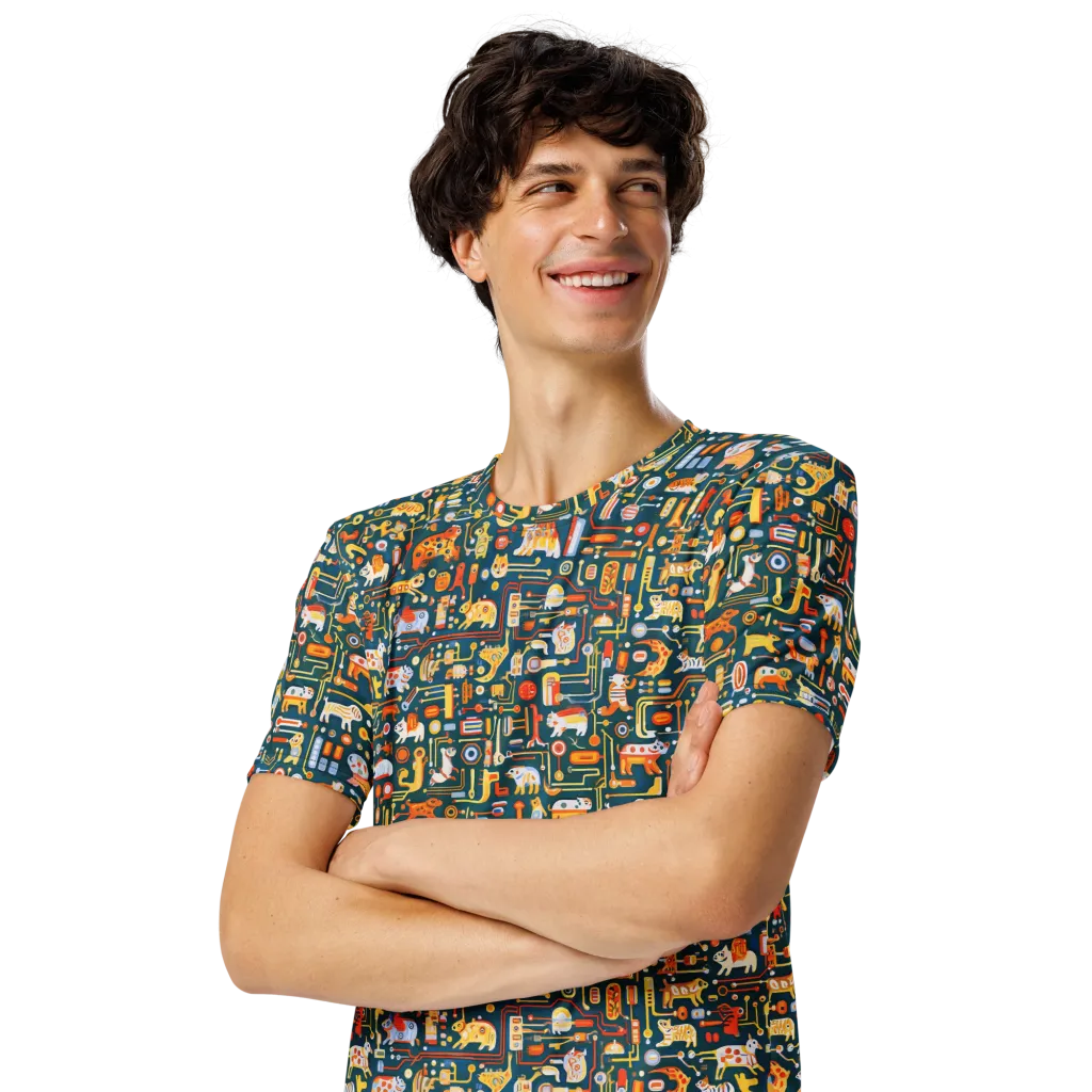Circuit Critters on Men's Crew Neck T-Shirt — Front print