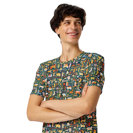 Circuit Critters on a Men's Crew Neck T-Shirt