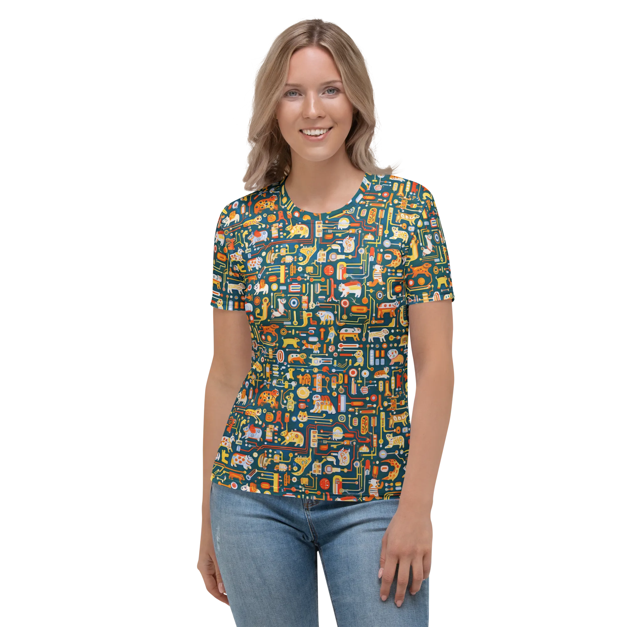 Circuit Critters on Women's Crew Neck T-Shirt — Front