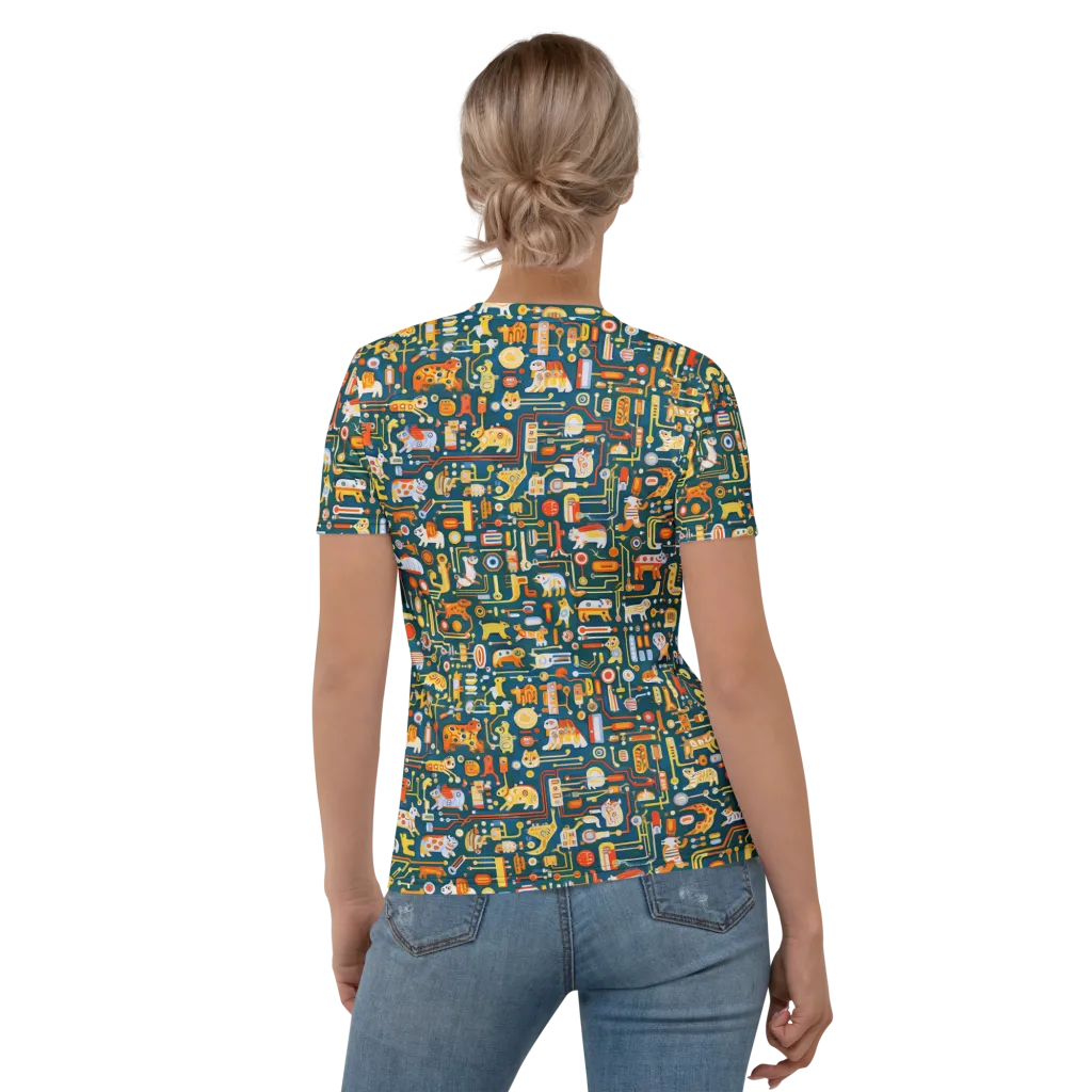 Circuit Critters on Women's Crew Neck T-Shirt — Back