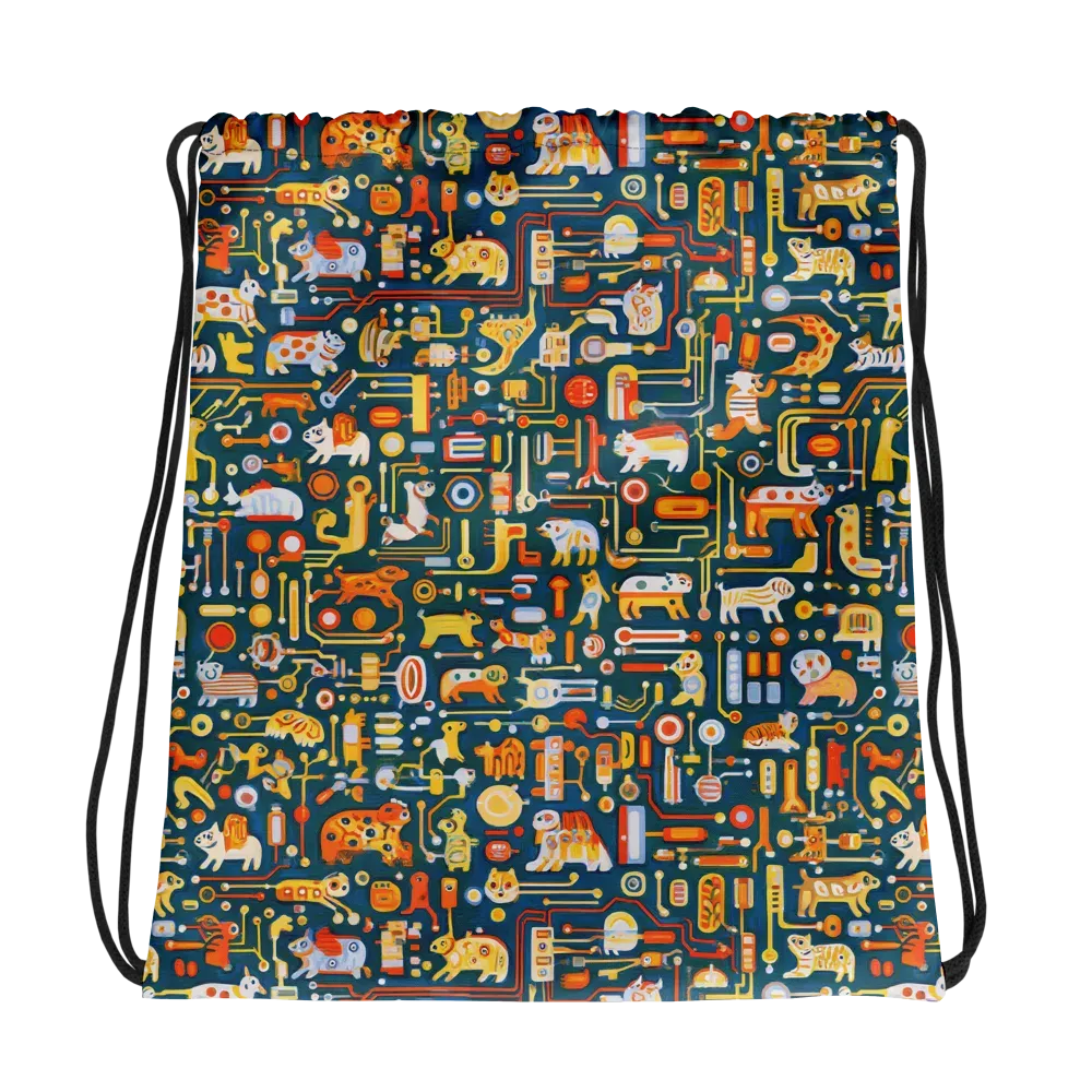 Circuit Critters on Drawstring Bag — Mockup