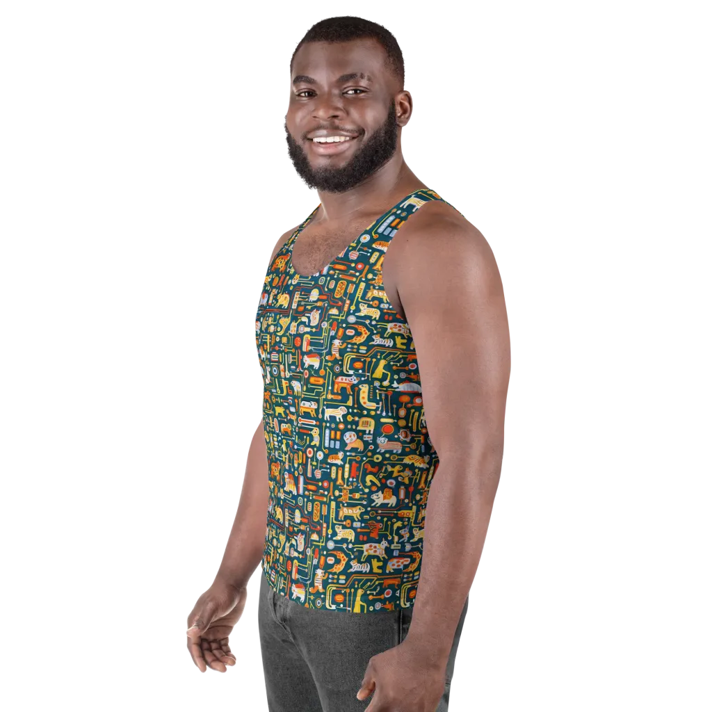 Circuit Critters on Men's Tank Top — Left Front