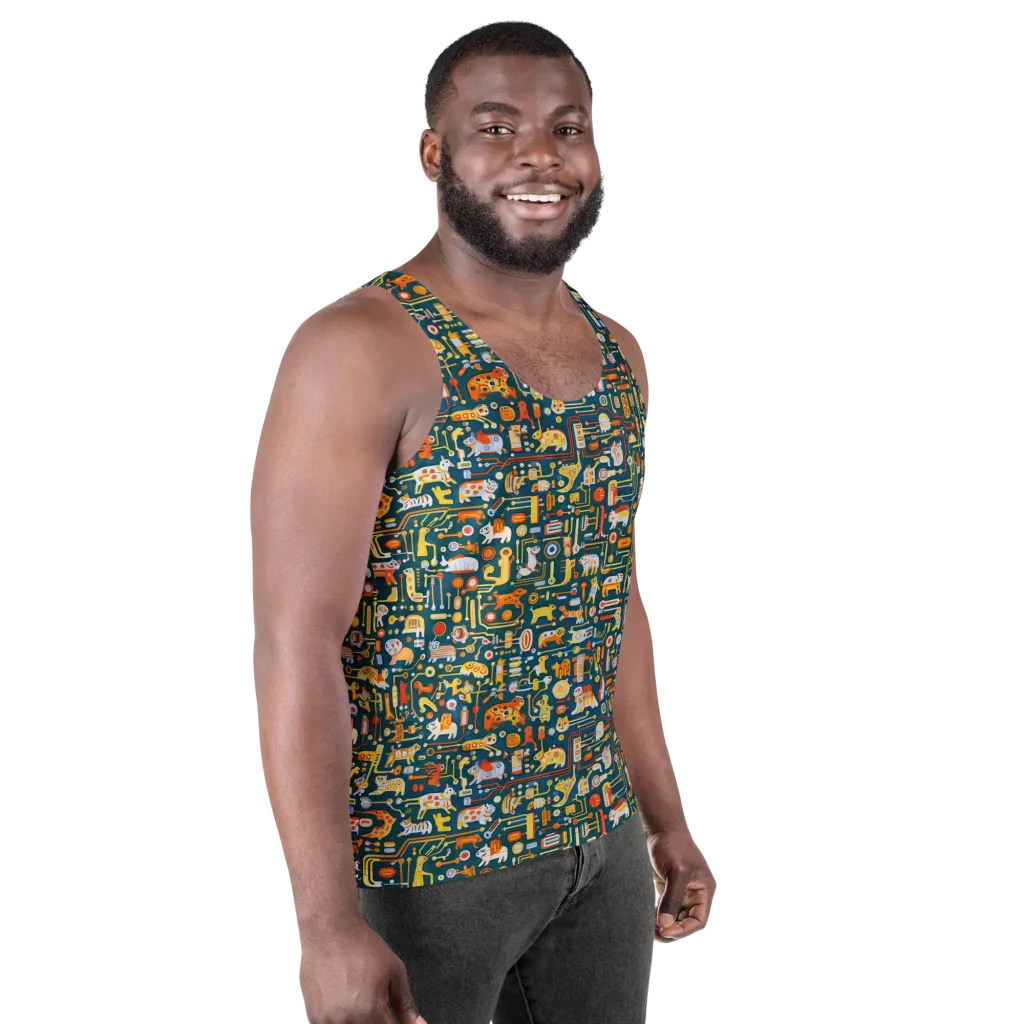 Circuit Critters on Men's Tank Top — Right Front