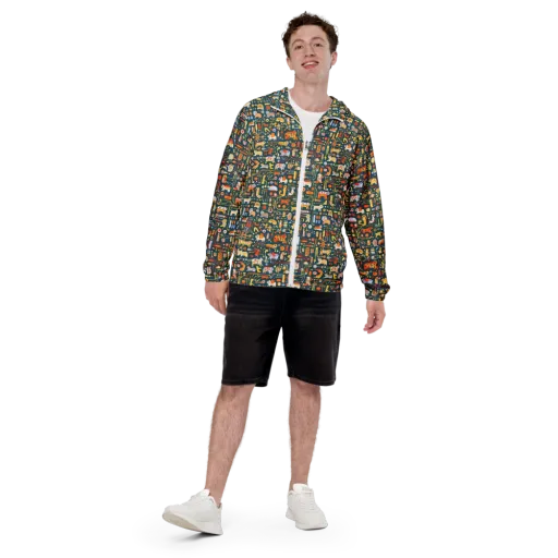 Circuit Critters on a Men's Windbreaker