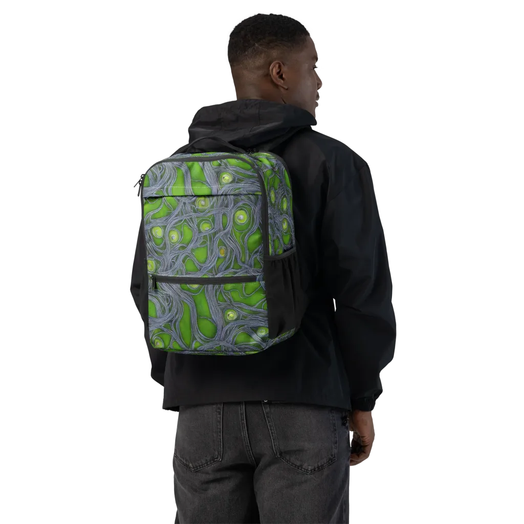 Neon Mycelium on Utility Backpack — Back