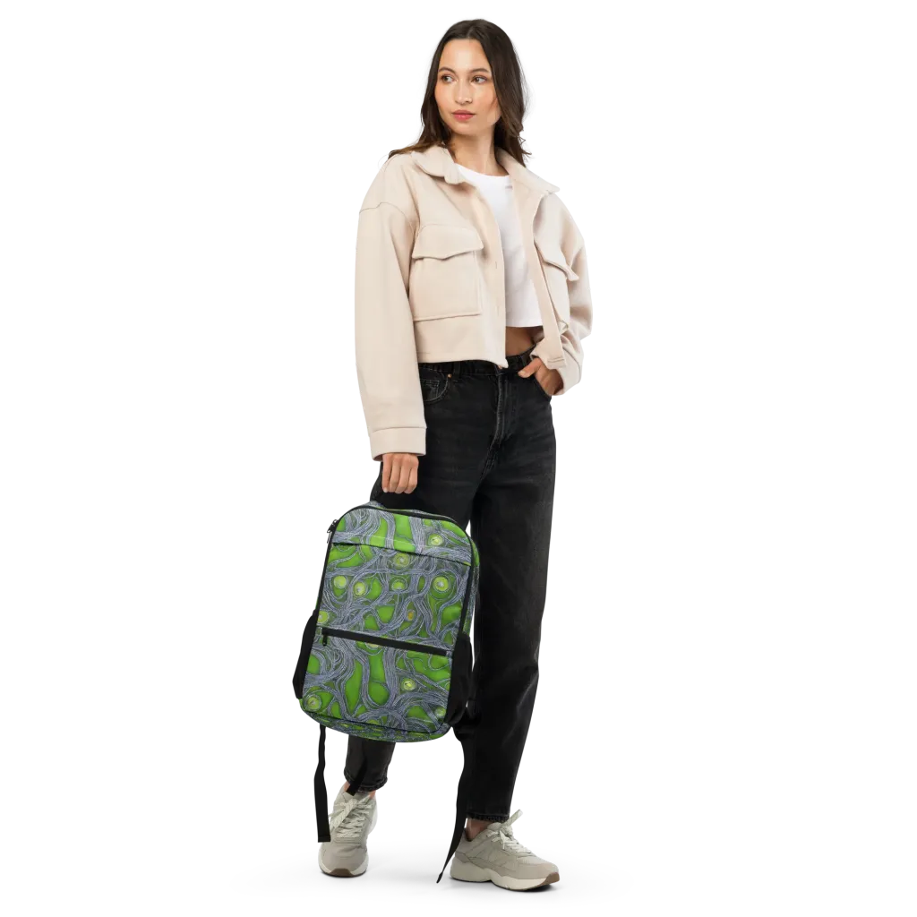 Neon Mycelium on Utility Backpack — Top print