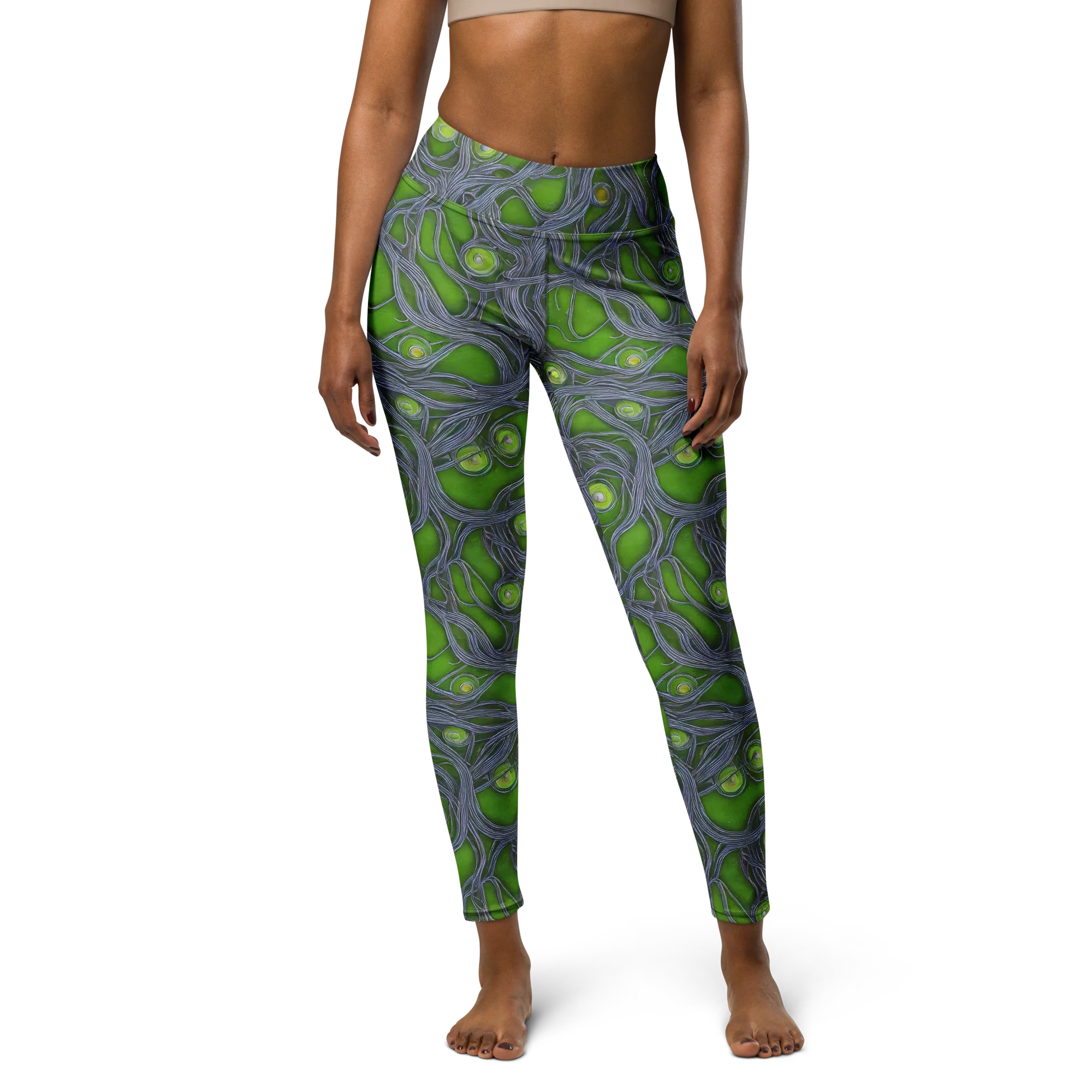 Neon Mycelium on Yoga Leggings — Print file