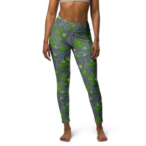 Neon Mycelium on a Yoga Leggings