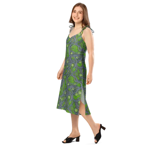 Neon Mycelium on a Slip Dress