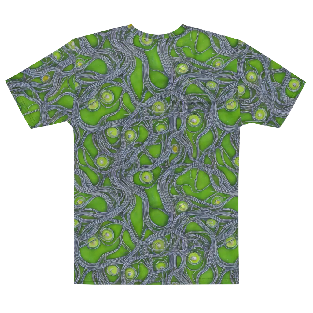 Neon Mycelium on Men's Cotton Crew Neck T-Shirt — Front print
