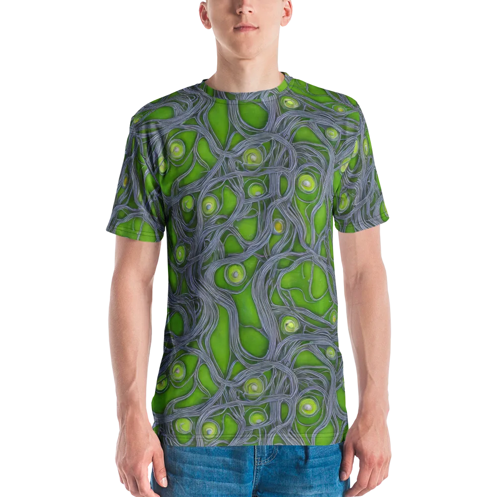 Neon Mycelium on Men's Crew Neck T-Shirt — Front