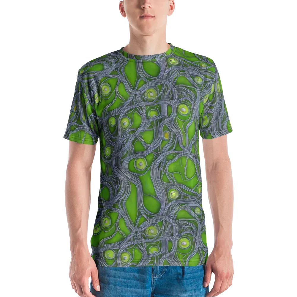 Neon Mycelium on Men's Crew Neck T-Shirt — Front