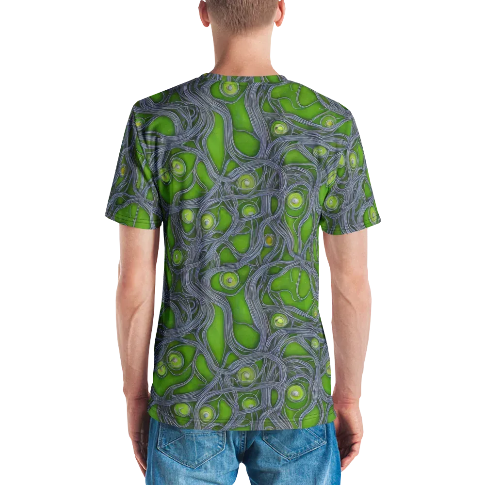 Neon Mycelium on Men's Crew Neck T-Shirt — Back