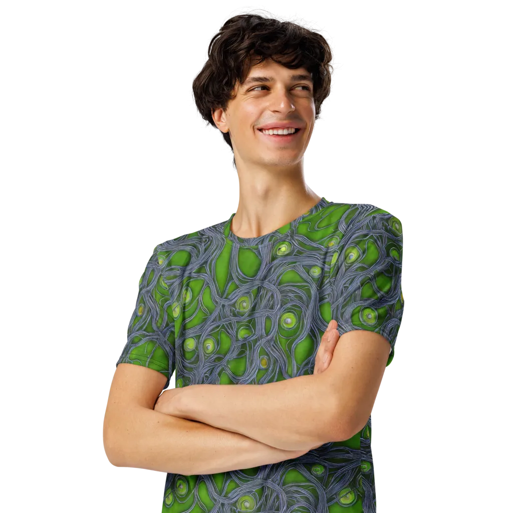 Neon Mycelium on Men's Crew Neck T-Shirt — Front print