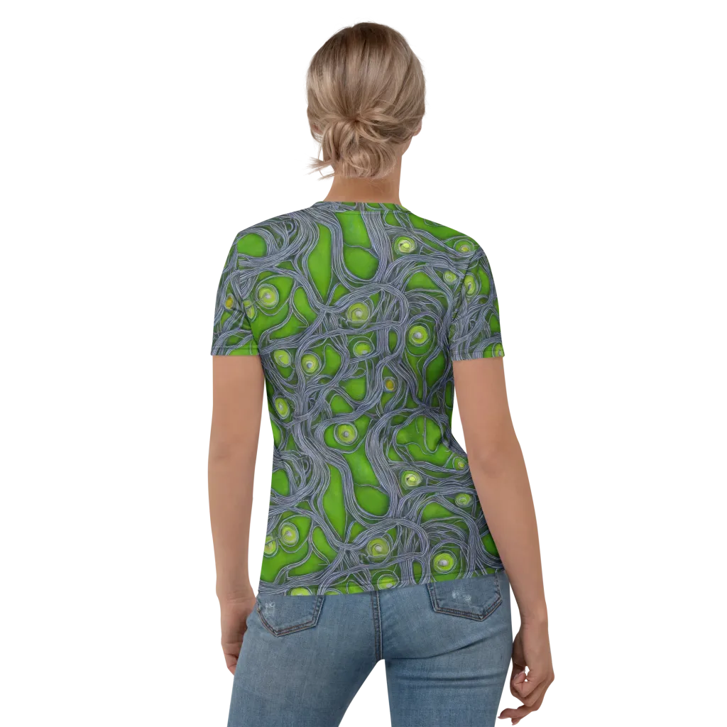 Neon Mycelium on Women's Crew Neck T-Shirt — Back