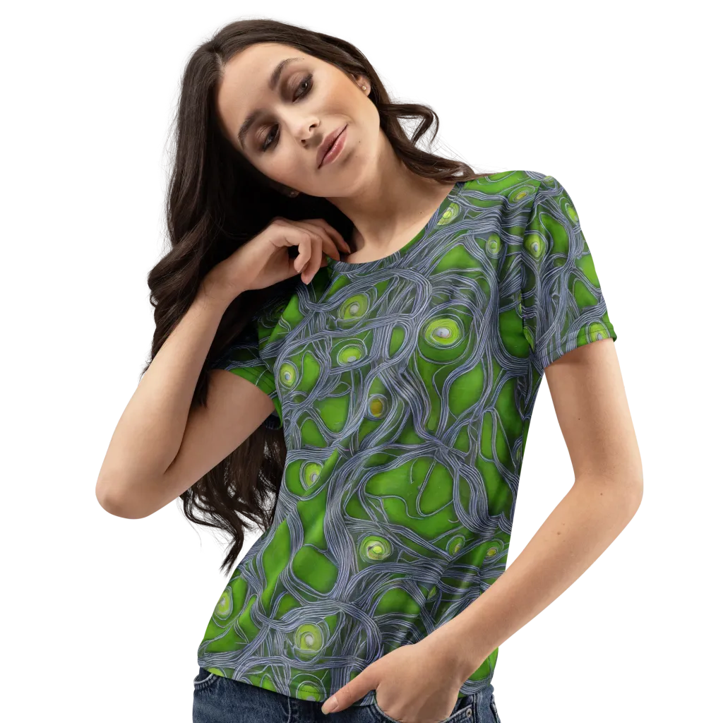 Neon Mycelium on Women's Crew Neck T-Shirt — Print file