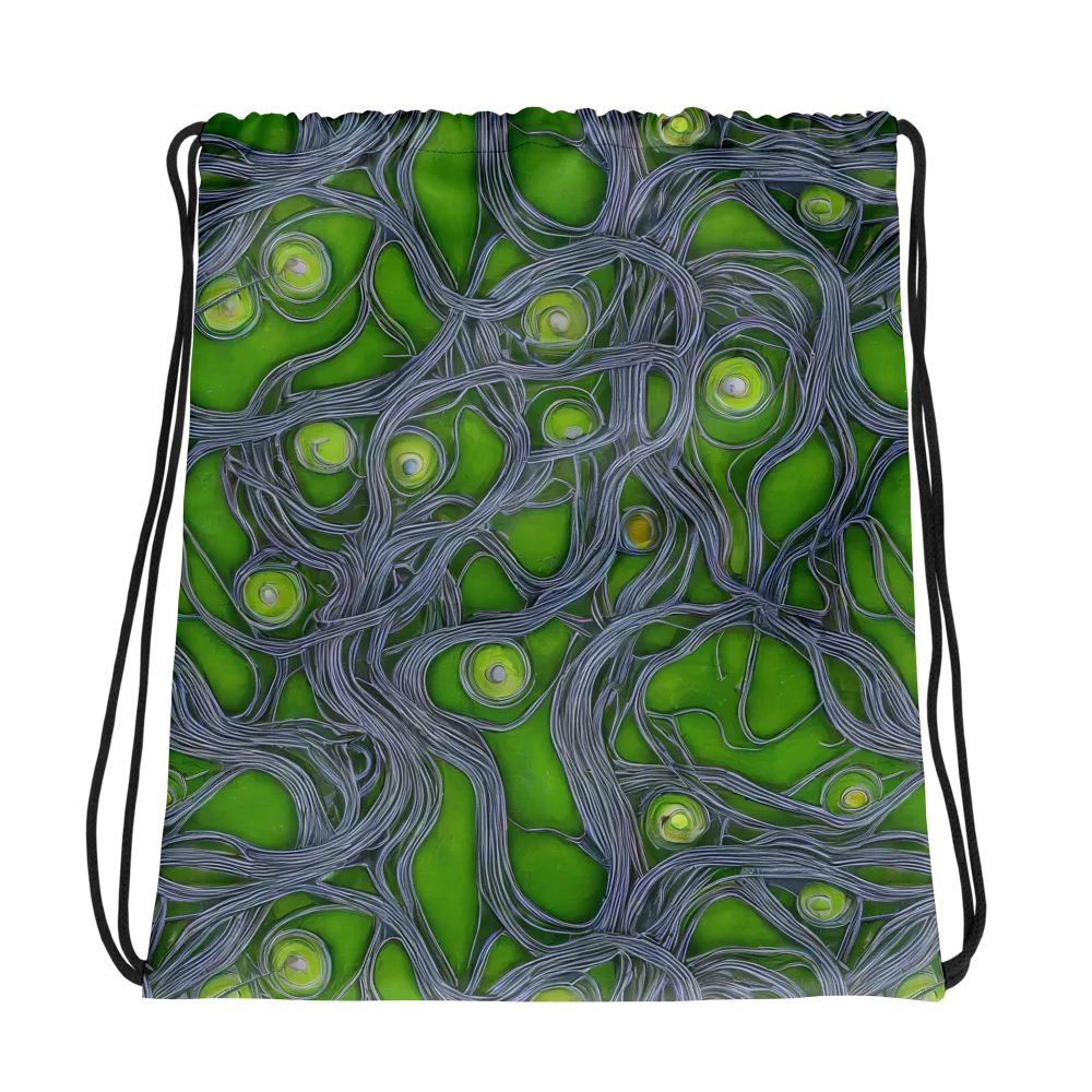 Neon Mycelium on Drawstring Bag — Mockup